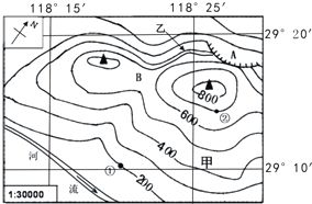 某学校组织学生进行野外考察.开展综合实践活动.读图.完成下列问题. 1 图中河流的流向大致是自西向东. 2 A.B两地适合攀岩运动的是A地.此地的最高处海拔可能是ba